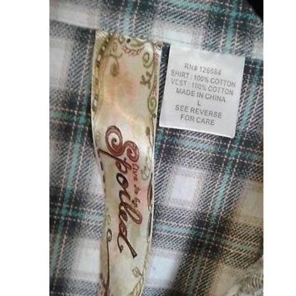 Plaid Flannel Tapered Button Shirt - Picture 4 of 4